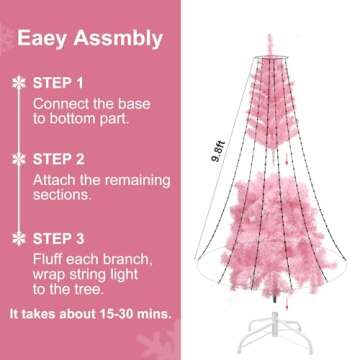 4.5ft Pink Christmas Tree with LED Lights for Girls