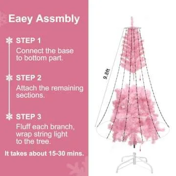 4.5ft Pink Christmas Tree with LED Lights for Girls