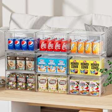 ONLYOILY 2PCS Upgrade Large Plastic Bread Box Bread Holder, Stackable Double Layer Bread Storage Container, Clear Bread Boxes for Kitchen Countertop, Pantry Storage