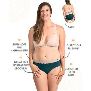 Kindred Bravely High Waist Postpartum Underwear & C-Section Recovery Maternity Panties 5 Pack (Assor...