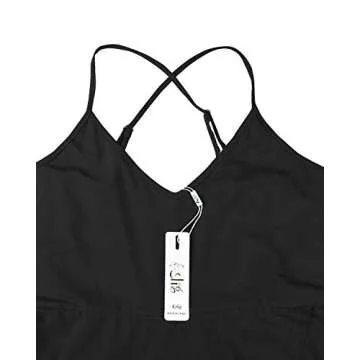 KILIG Women's V Neck Sleeveless Casual Summer Sundresses Asymmetrical Solid Long Maxi Dresses(Black,Small)