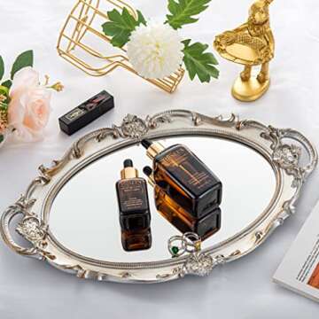 Yujiko Mirrored Tray for Makeup Jewelry Display