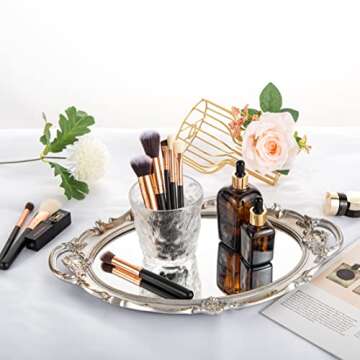 Yujiko Mirrored Tray for Makeup Jewelry Display