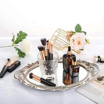Yujiko Mirrored Tray for Makeup Jewelry Display
