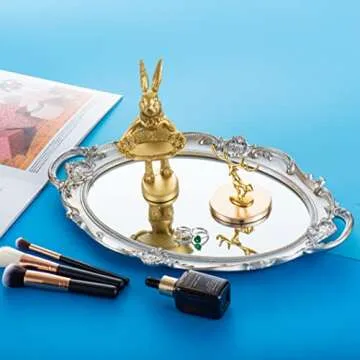 Yujiko Mirrored Tray for Makeup Jewelry Display