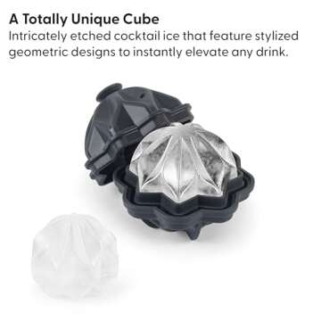 W&P Design Ripple Single Ice Mold, Perfect Etched Sphere, Slow Melting for Whiskey and Cocktails, Food Grade Premium Silicone, Dishwasher Safe, BPA Free