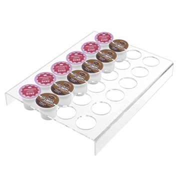 Urcreeds K Cup Coffee Pods Holder for 24 Pods, Clear Acrylic K Cup Coffee Organizer Tray for Drawer ...