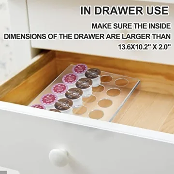 Urcreeds Acrylic K Cup Coffee Pod Organizer for 24 Pods