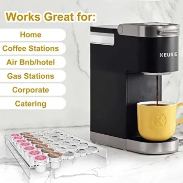 Urcreeds Acrylic K Cup Coffee Pod Organizer for 24 Pods