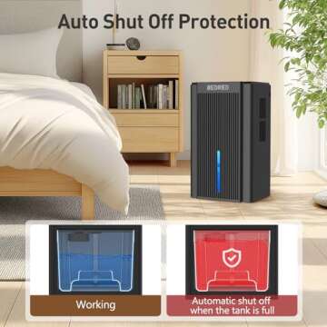 95OZ Dehumidifier for Home - Quiet & Stylish Ambient Light