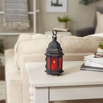 Accent Plus Moroccan Style Candle Lantern for Home Decor