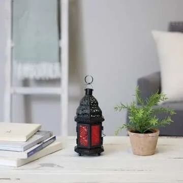 Accent Plus Moroccan Style Candle Lantern for Home Decor