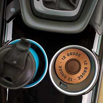 12 Gauge Shotgun Shell Design 2.75 x 2.75 Absorbent Ceramic Car Coasters Pack of 2