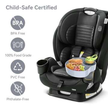 Car Seat Cup Holder Snack Tray: Travel Tray for Kids Car Seat Food Tray for Kids Travel, Toddler Car...