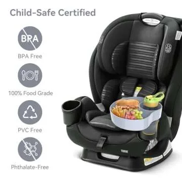 Car Seat Cup Holder Snack Tray: Travel Tray for Kids Car Seat Food Tray for Kids Travel, Toddler Car...