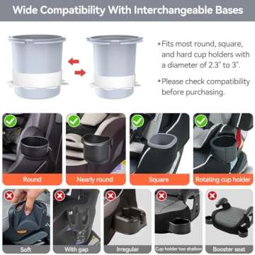 Car Seat Cup Holder Snack Tray: Travel Tray for Kids Car Seat Food Tray for Kids Travel, Toddler Carseat Eating Plate Table, Kid Road Trip Table Essentials Accessories, Grey