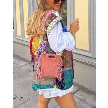 Yimoon Women's Cropped Puffer Vest Floral Print Lightweight Sleeveless Quilted Jacket Open Front Padded Gilet Outwear(FloralA-S)