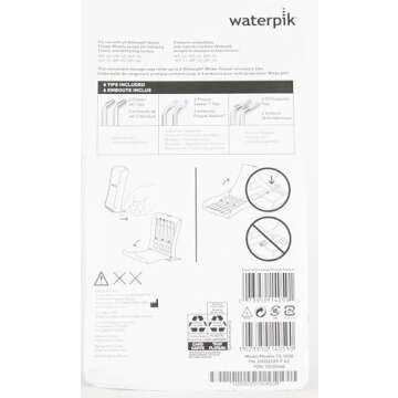 Waterpik Water Flosser 6 Count Replacement Tips With Case, Convenient, Hygienic and Sturdy for Easy Storage and Travel, Includes Precision, Orthodontic, Plaque Seeker Refill Heads Nozzles