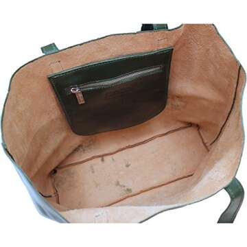 Floto Piazza Leather Tote Bag in Full Grain Calfskin (Green)