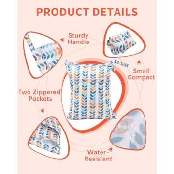 babygoal Wet Dry Bags for Baby Cloth Diapers, Washable Travel Bags, Beach, Pool, Gym Bag for Swimsui...