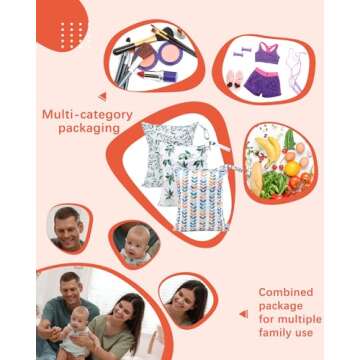 babygoal Wet Dry Bags for Baby Cloth Diapers, Washable Travel Bags, Beach, Pool, Gym Bag for Swimsuits & Wet Clothes with Two Zippered Pockets 3 Pack 3LN08