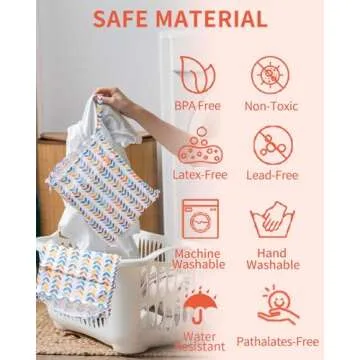 babygoal Wet Dry Bags for Baby Cloth Diapers, Washable Travel Bags, Beach, Pool, Gym Bag for Swimsuits & Wet Clothes with Two Zippered Pockets 3 Pack 3LN08