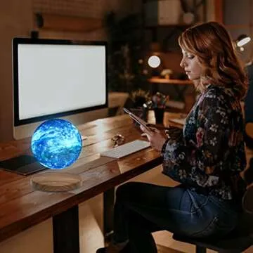 DTOETKD Levitating Galaxy Moon Lamp, 18 Colors 3D Moon Light Floating and Spinning with Remote & Magnetic Dark Base, Room Decor Night Light, Birthday Thanksgiving Christmas Gifts for Kids/Friends