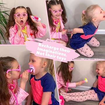 Liberry Doctor Kit for Toddlers 3 4 5 Years Old, Kids Doctor Play Set for Girls Boys Toy, Pretend Play Medical Kit with Stethoscope & Costume for Christmas Birthday Gift Pink