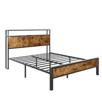 AMERLIFE Queen Bed Frame with Charging Station & Storage
