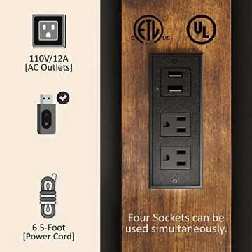 AMERLIFE Queen Bed Frame with Charging Station & Storage