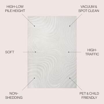 JONATHAN Y SCN103A-8 Maribo High-Low Abstract Groovy Striped Indoor/Outdoor Area Rug, Contemporary, ...