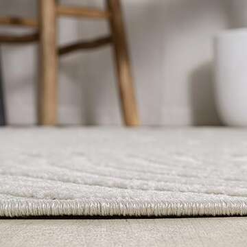 JONATHAN Y SCN103A-8 Maribo High-Low Abstract Groovy Striped Indoor/Outdoor Area Rug, Contemporary, Modern, Vintage, Bohemian for Bedroom,Kitchen,Living Room,Non Shedding,Easy-Washing, Cream, 8 X 10