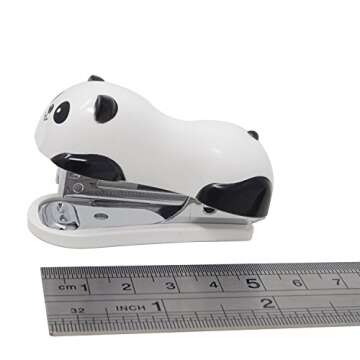 Honbay Portable Mini Cute Panda Desktop Stapler Set with 1000PCS No.10 Staples for Office School Hom...