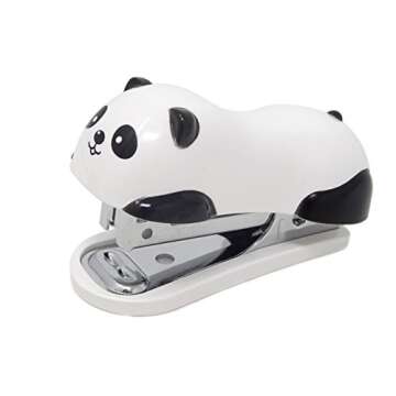 Honbay Portable Mini Cute Panda Desktop Stapler Set with 1000PCS No.10 Staples for Office School Home or Travel Use