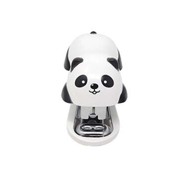 Honbay Portable Mini Cute Panda Desktop Stapler Set with 1000PCS No.10 Staples for Office School Home or Travel Use