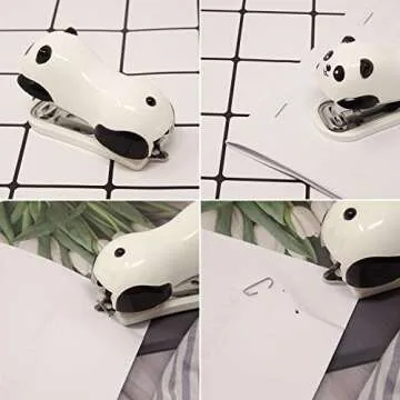 Honbay Mini Cute Panda Stapler Set for Fun Organization