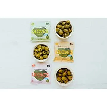 OLOVES Natural Whole Pitted Olives | 12 Pack Variety | Basil & Garlic, Chili & Oregano, Lemon & Rosemary, Chili & Garlic | Vegan, Kosher, Gluten Free + Keto Friendly Healthy Snacks
