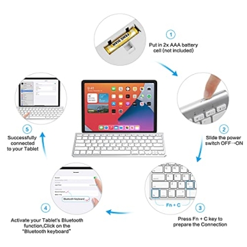 OMOTON Bluetooth Keyboard with Sliding Stand for iPhones