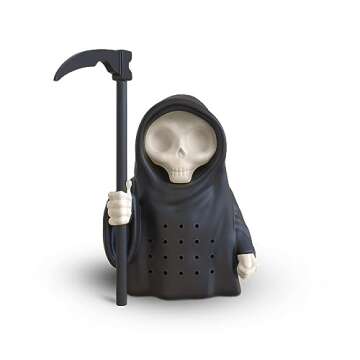 Genuine Fred, GRIM STEEPER, Grim Reaper Reusable Silicone Tea Infuser, Black, Fun Gift for Tea Lover...