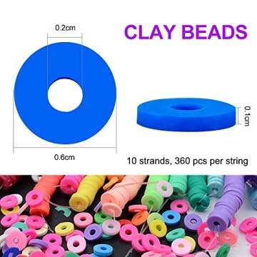 MIIIM 3600 PCS 10 Strands Polymer Clay Beads for Jewelry Making, Vinyl Heishi Beads 6mm for Surfer B...