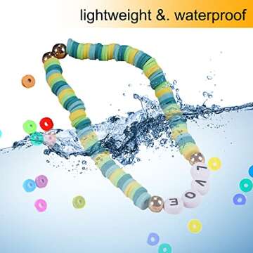 MIIIM 3600 PCS 10 Strands Polymer Clay Beads for Jewelry Making, Vinyl Heishi Beads 6mm for Surfer Bracelets Necklace Making (Memory)