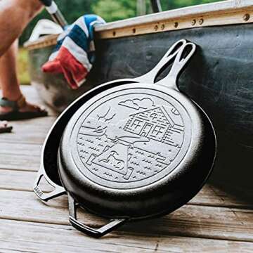 Lodge Cast Iron Combo Cooker 3.2 Quart for Adventurers