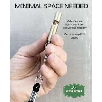 Premium Brass Whistles Set of 2 - Loud and Durable Emergency Tool