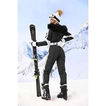 Zwurew Women's Waterproof Ski Snowsuit with Fur Collar
