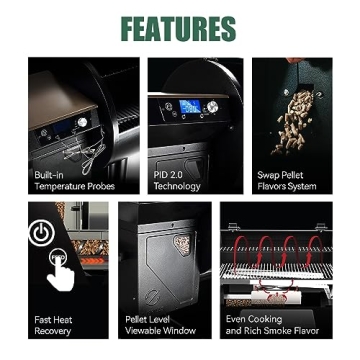 Wood Pellet Grill Smoker with PID Controller 7002C