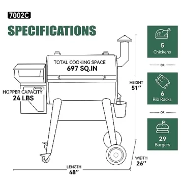 Wood Pellet Grill Smoker with PID Controller 7002C