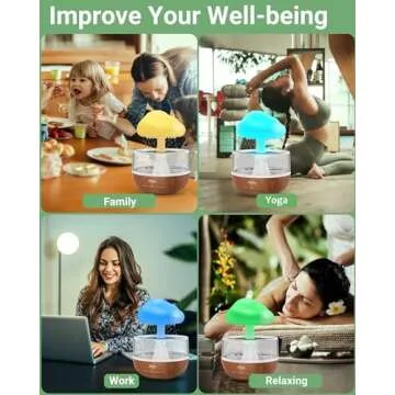 Weljoy Zen Raining Cloud Night Light & Essential Oil Diffuser