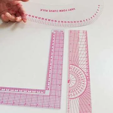 9-Piece HLZC Fashion Sewing Ruler Set for Accurate Measurements