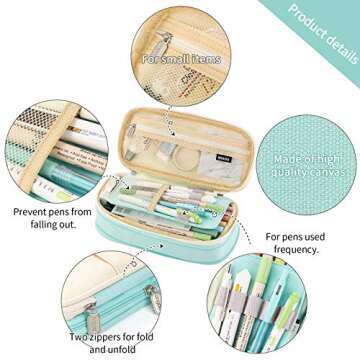 EASTHILL Big Capacity Pencil Case for Students and Professionals