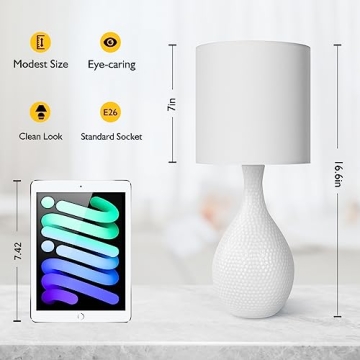 TUUANA 16.6in Ceramic Table Lamps Set of 2 for Home